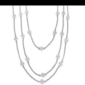 AuthenticTory Burch Silver Layered Necklace